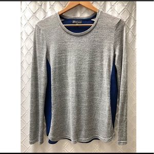 Grey/Blue sweater - chiffon back.